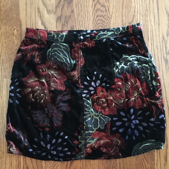 Band Of Gypsies velvet burnout skirt - Picture 2 of 5